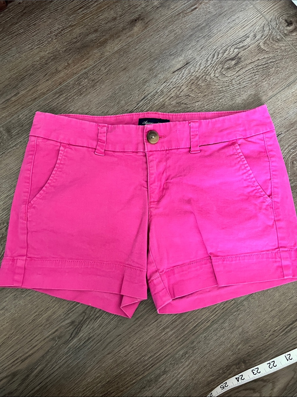 American Eagle Outfitters Hot Pink Cotton Blend Women's Shorts